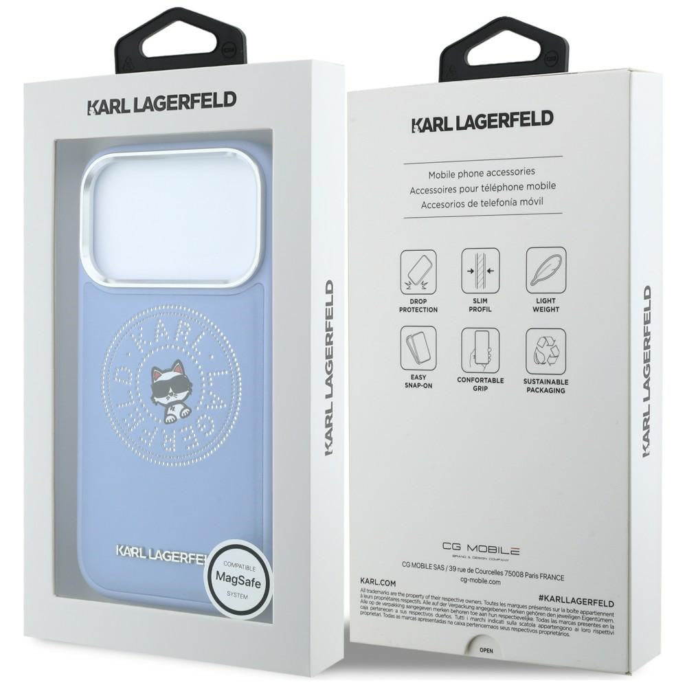 Θήκη MagSafe για Apple iPhone 18 Pro / 17 Pro, Karl Lagerfeld, Point and Choupette Sketch, Μπλε