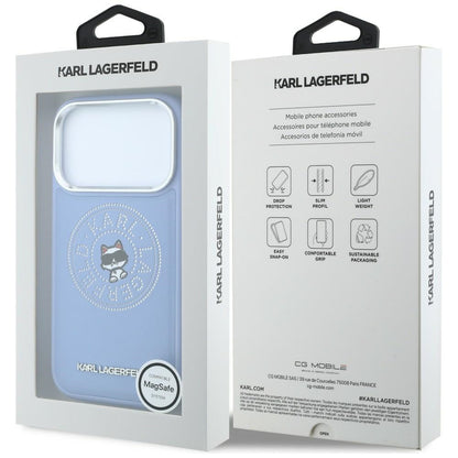 Θήκη MagSafe για Apple iPhone 18 Pro / 17 Pro, Karl Lagerfeld, Point and Choupette Sketch, Μπλε