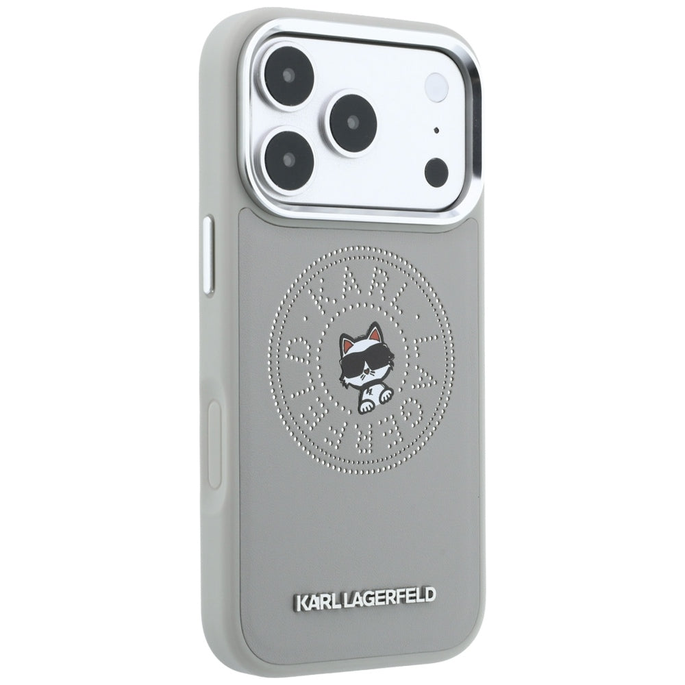 Θήκη MagSafe για Apple iPhone 18 Pro / 17 Pro, Karl Lagerfeld, Point and Choupette Sketch, Γκρι