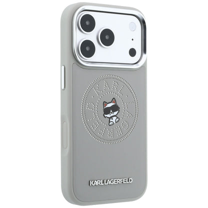 Θήκη MagSafe για Apple iPhone 18 Pro / 17 Pro, Karl Lagerfeld, Point and Choupette Sketch, Γκρι