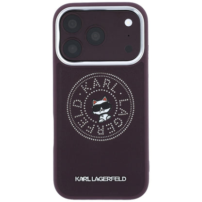 Θήκη MagSafe για Apple iPhone 18 Pro / 17 Pro, Karl Lagerfeld, Point and Choupette Sketch, Βυσσινί