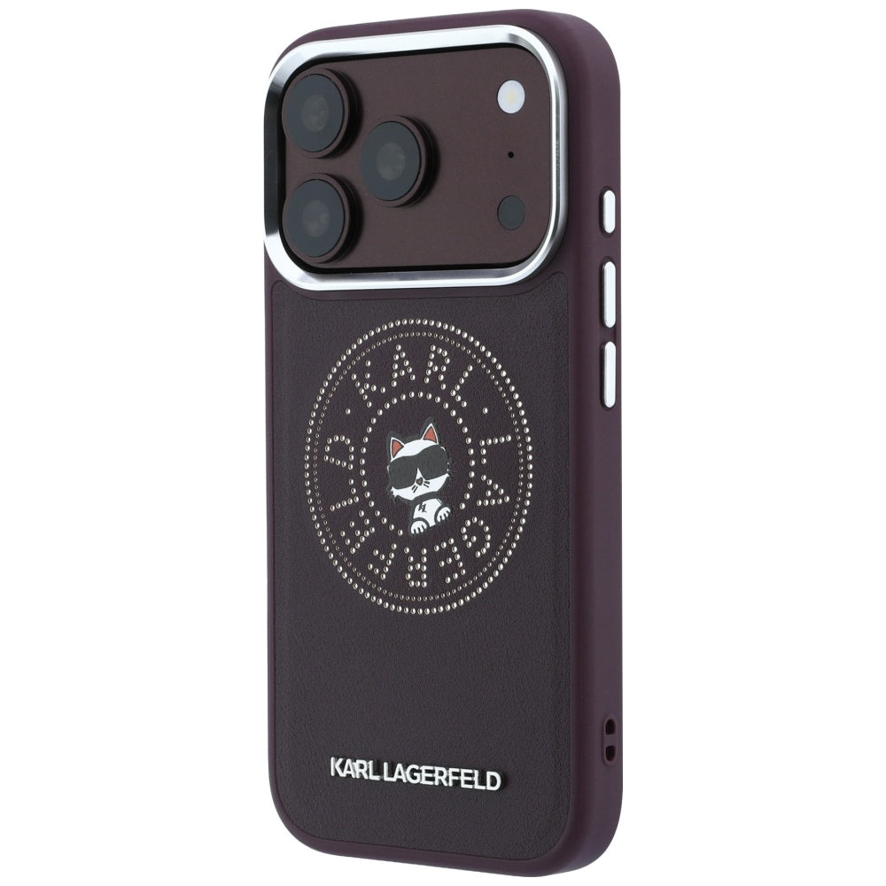 Θήκη MagSafe για Apple iPhone 18 Pro / 17 Pro, Karl Lagerfeld, Point and Choupette Sketch, Βυσσινί