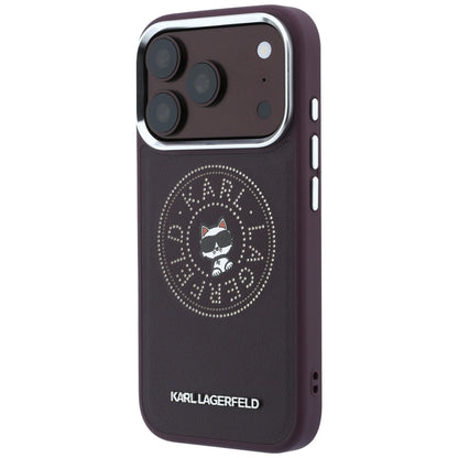 Θήκη MagSafe για Apple iPhone 18 Pro / 17 Pro, Karl Lagerfeld, Point and Choupette Sketch, Βυσσινί