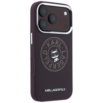 Θήκη MagSafe για Apple iPhone 18 Pro / 17 Pro, Karl Lagerfeld, Point and Choupette Sketch, Βυσσινί