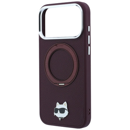 Θήκη MagSafe για Apple iPhone 18 Pro / 17 Pro, Karl Lagerfeld, Ring Stand 360 Choupette Pin, Βυσσινί
