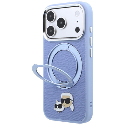Θήκη MagSafe για Apple iPhone 18 Pro / 17 Pro, Karl Lagerfeld, Ring Stand 360 Karl & Choupette Pin, Bleu