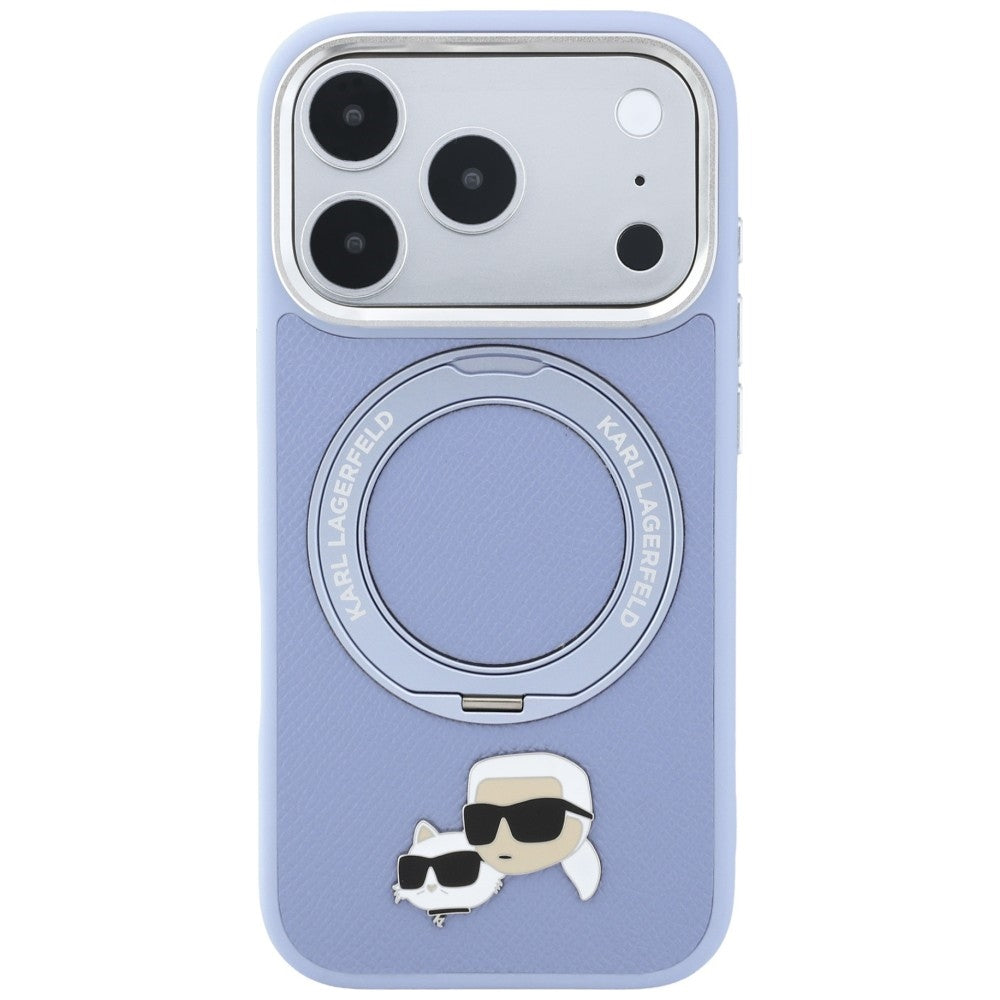 Θήκη MagSafe για Apple iPhone 18 Pro / 17 Pro, Karl Lagerfeld, Ring Stand 360 Karl & Choupette Pin, Bleu