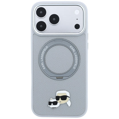Θήκη MagSafe για Apple iPhone 18 Pro / 17 Pro, Karl Lagerfeld, Ring Stand 360 Karl & Choupette Pin, Γκρι