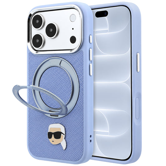 Θήκη MagSafe για Apple iPhone 18 Pro / 17 Pro, Karl Lagerfeld, Ring Stand 360 Karl Pin, Μπλε