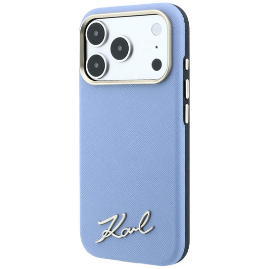 Θήκη MagSafe για Apple iPhone 18 Pro / 17 Pro, Karl Lagerfeld, Saffiano Small Script Metal Logo, Μπλε