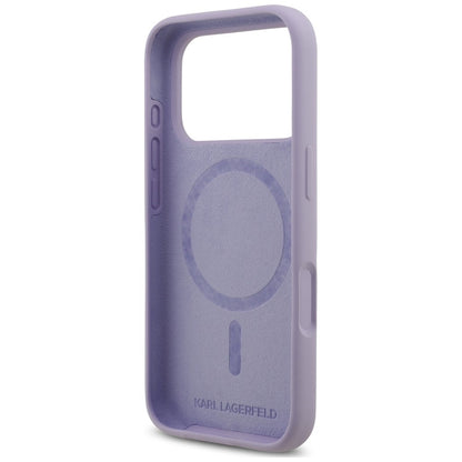 Θήκη MagSafe για Apple iPhone 18 Pro / 17 Pro, Karl Lagerfeld, Silicone Ring Karl & Choupette, Μωβ