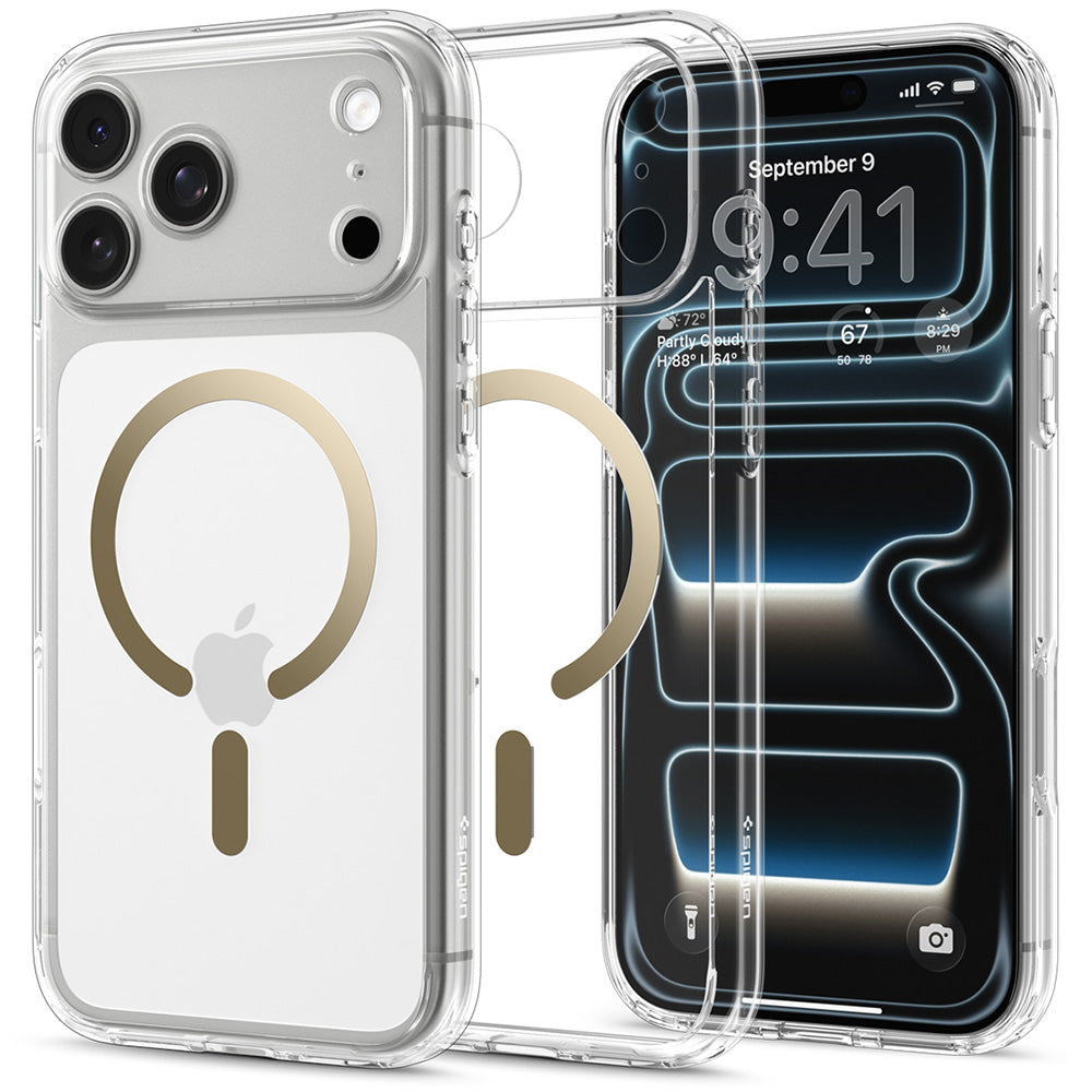 Θήκη MagSafe για Apple iPhone 18 Pro / 17 Pro, Spigen, Ultra Hybrid, Χρυσή Διαφανής ACS12157