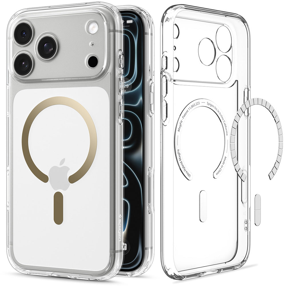 Θήκη MagSafe για Apple iPhone 18 Pro / 17 Pro, Spigen, Ultra Hybrid, Χρυσή Διαφανής ACS12157