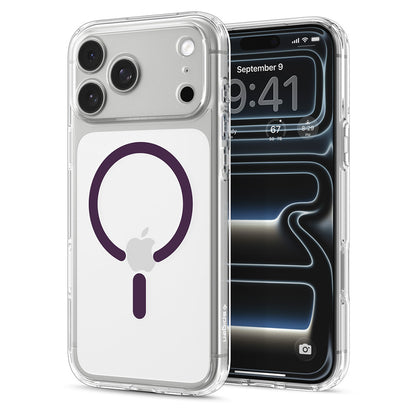 Θήκη MagSafe για Apple iPhone 18 Pro / 17 Pro, Spigen, Ultra Hybrid, Διαφανής Μπορντό ACS12335