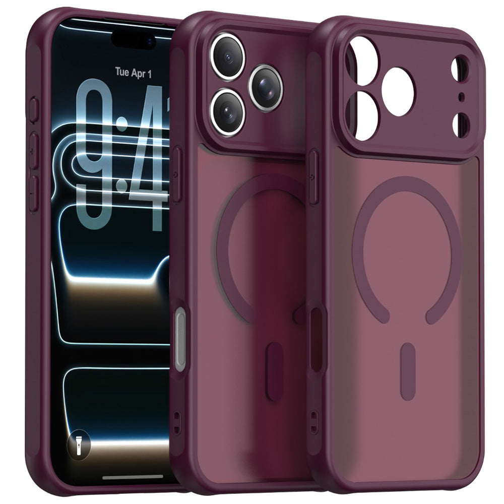 Θήκη MagSafe για Apple iPhone 18 Pro / 17 Pro, Techsuit, HaloFrost II, Σκούρο Κόκκινο