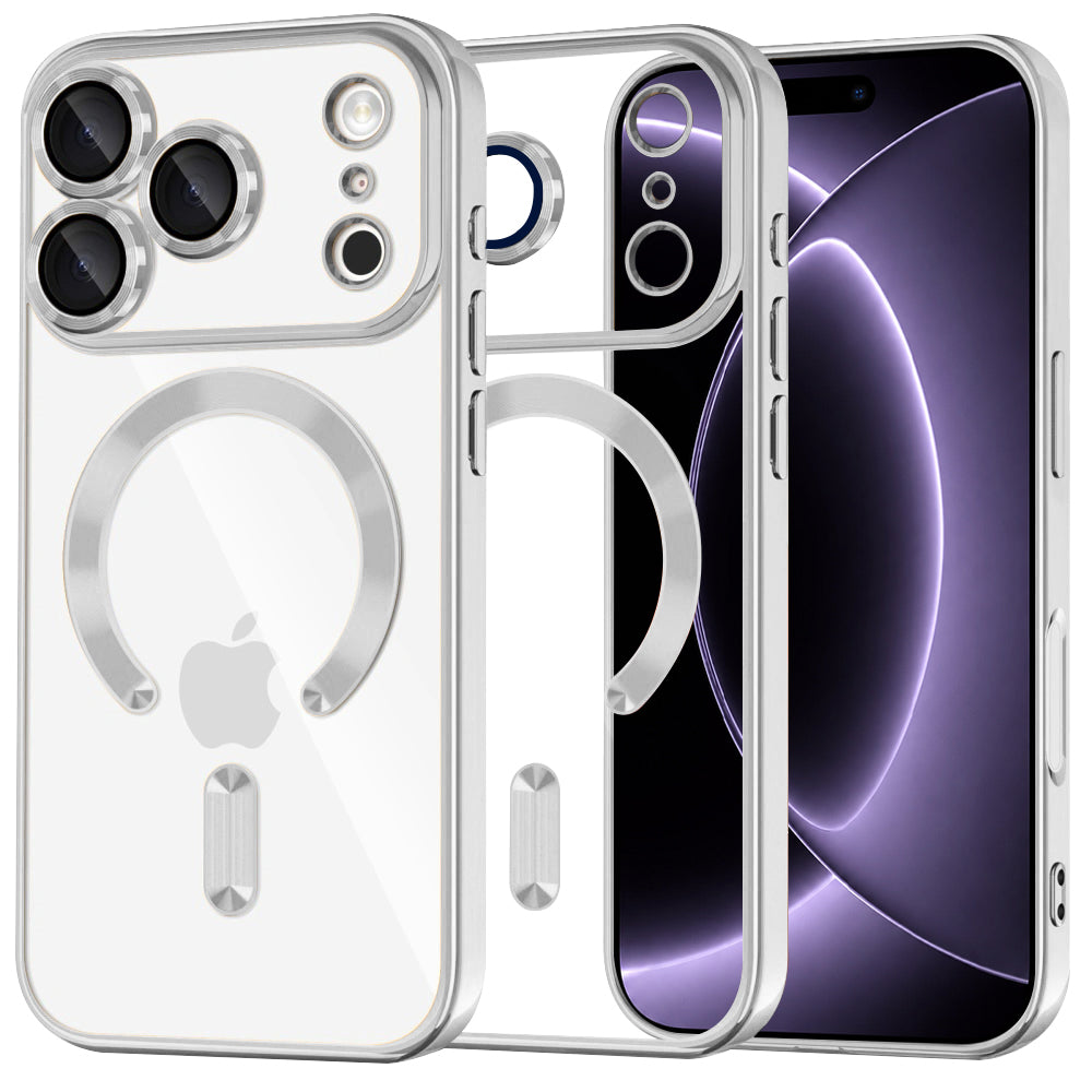 Θήκη MagSafe για Apple iPhone 18 Pro / 17 Pro, Techsuit, Luxury Crystal, Ασημί