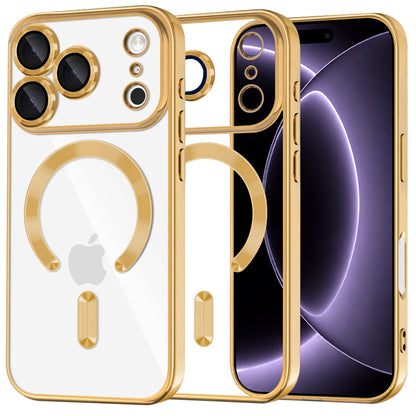 MagSafe Case for Apple iPhone 18 Pro / 17 Pro, Techsuit, Luxury Crystal, Gold