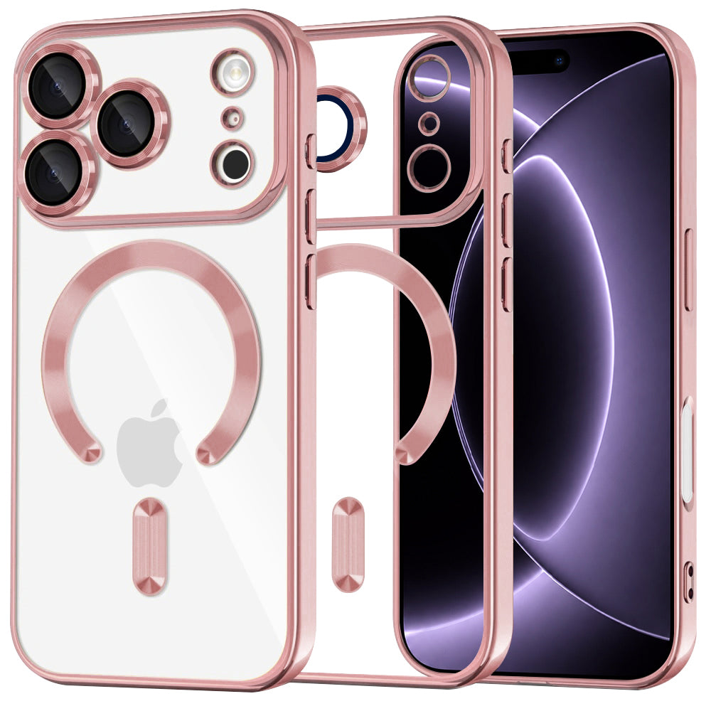 Θήκη MagSafe για Apple iPhone 18 Pro / 17 Pro, Techsuit, Luxury Crystal, Ροζ