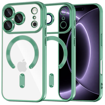 MagSafe Case for Apple iPhone 18 Pro / 17 Pro, Techsuit, Luxury Crystal, Light Green