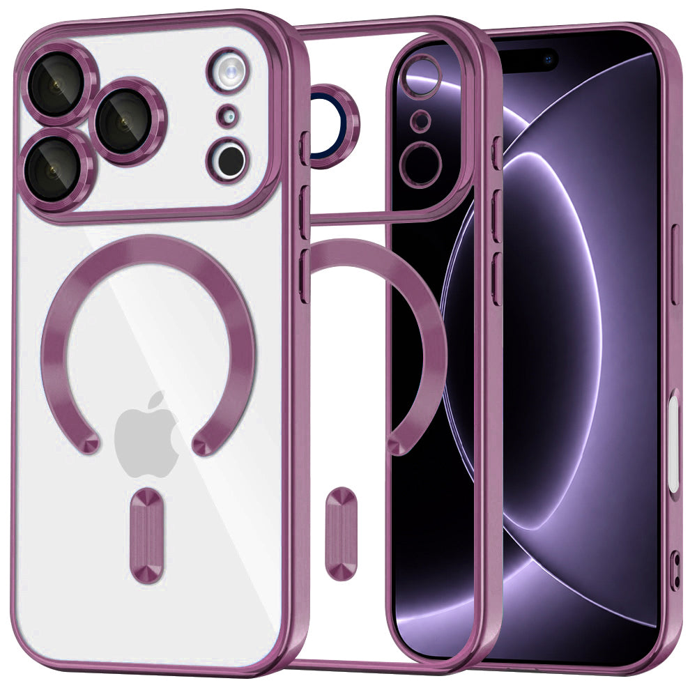 MagSafe Case for Apple iPhone 18 Pro / 17 Pro, Techsuit, Luxury Crystal, Dark Burgundy