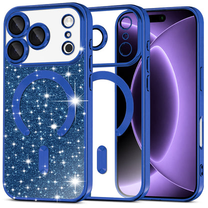 Θήκη MagSafe για Apple iPhone 18 Pro / 17 Pro, Techsuit, Luxury Glitter, Σκούρο Μπλε