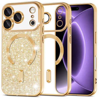 Θήκη MagSafe για Apple iPhone 18 Pro / 17 Pro, Techsuit, Luxury Glitter, Χρυσή