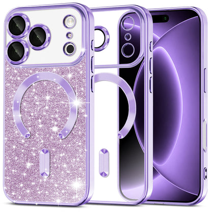 MagSafe Case for Apple iPhone 18 Pro / 17 Pro, Techsuit, Luxury Glitter, Light Purple