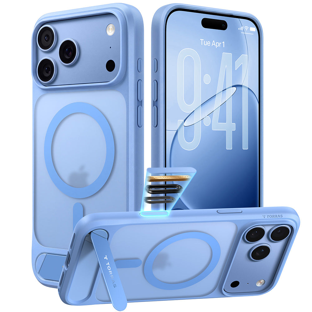 Θήκη MagSafe για Apple iPhone 18 Pro / 17 Pro, Torras, Ostand L1 Guardian, Μπλε