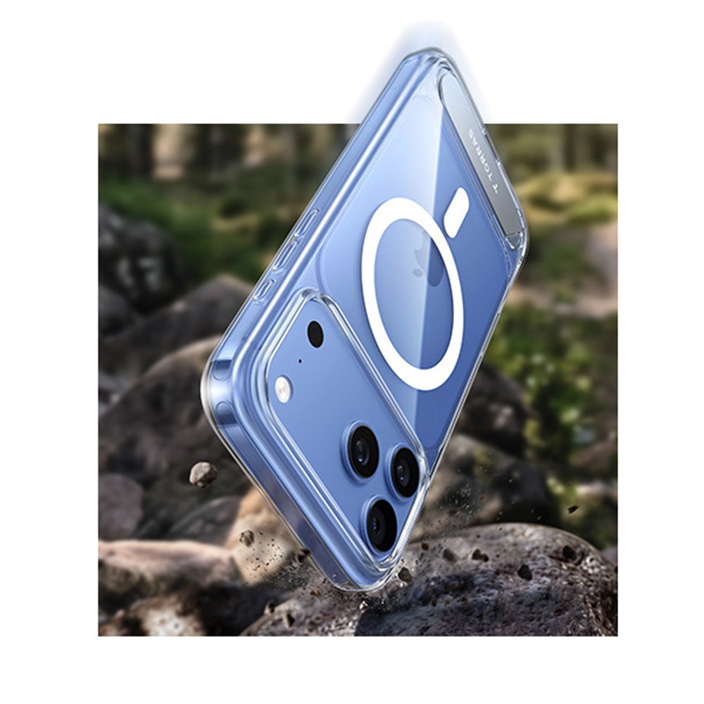 Θήκη MagSafe για Apple iPhone 18 Pro / 17 Pro, Torras, Ostand L1 Guardian, Διαφανής