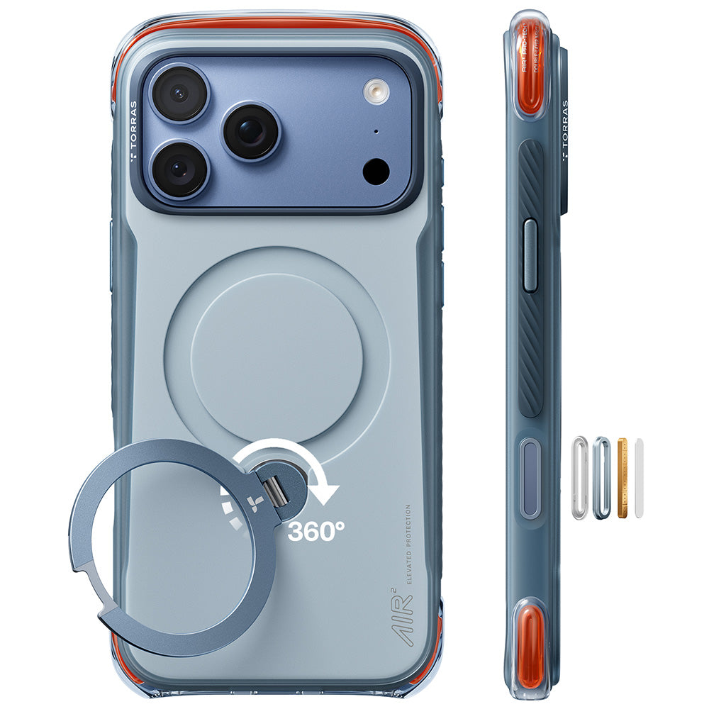 Θήκη MagSafe για Apple iPhone 18 Pro / 17 Pro, Torras, Ostand Q3 Air Pro, Μπλε