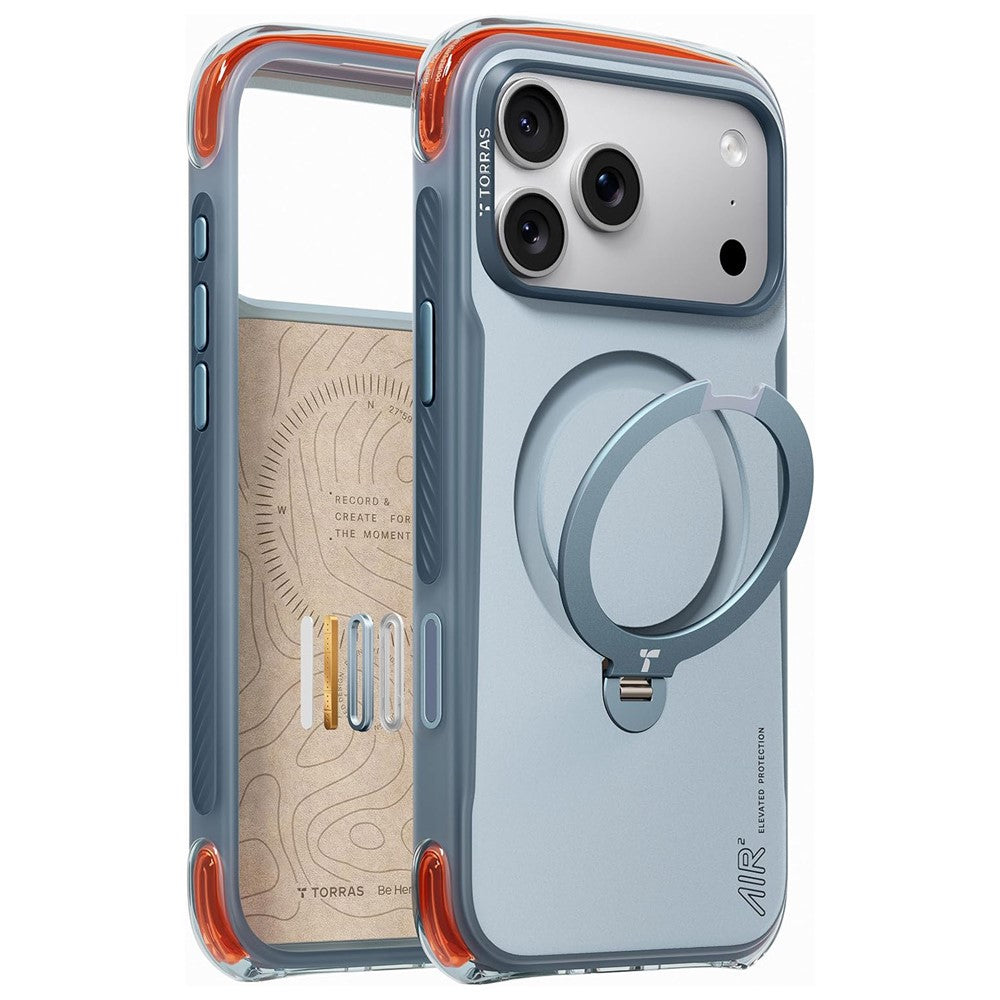 Θήκη MagSafe για Apple iPhone 18 Pro / 17 Pro, Torras, Ostand Q3 Air Pro, Μπλε