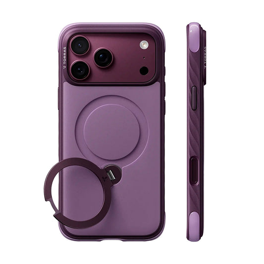 Θήκη MagSafe για Apple iPhone 18 Pro / 17 Pro, Torras, Ostand Q3 Rugged, Μωβ