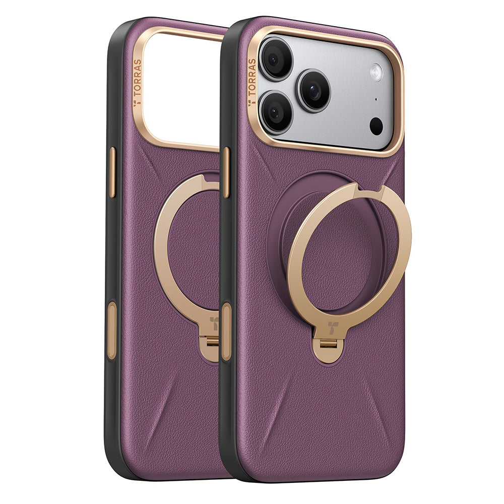 Θήκη MagSafe για Apple iPhone 18 Pro / 17 Pro, Torras, QPRO Leather, Μωβ