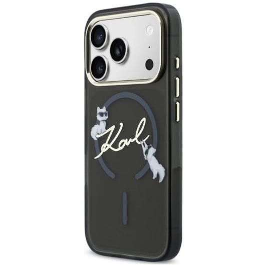 Θήκη MagSafe για Apple iPhone 18 Pro, Karl Lagerfeld, IML Choupette Karl Script Logo, Μαύρη
