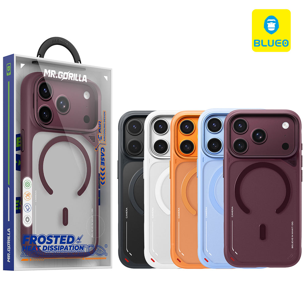Θήκη MagSafe για Apple iPhone 18 Pro Max / 17 Pro Max, Blueo, Heat Dissipation Stand, Σατινέ Μπλε