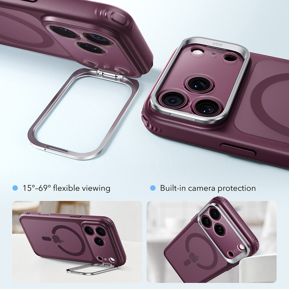 Θήκη MagSafe για Apple iPhone 18 Pro Max / 17 Pro Max, ESR, Classic Hybrid Kickstand, Σκούρο Βυσσινί Ματ