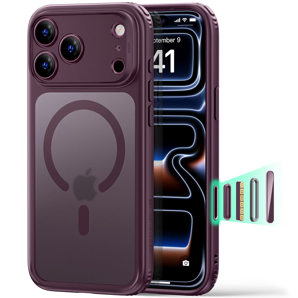 Θήκη MagSafe για Apple iPhone 18 Pro Max / 17 Pro Max, ESR, Classic Hybrid, Σκούρο Βυσσινί Ματ