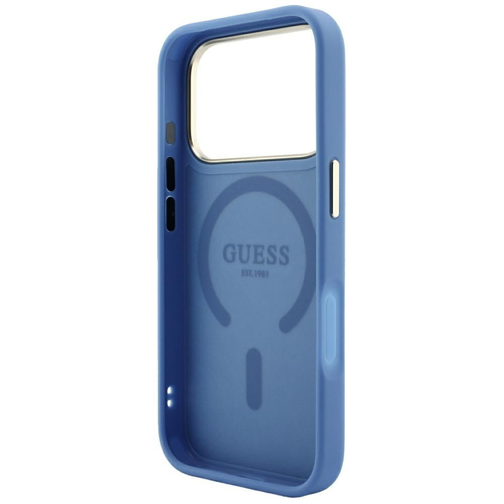 Θήκη MagSafe για Apple iPhone 18 Pro Max / 17 Pro Max, Guess, 4G Embossed Classic, Μπλε