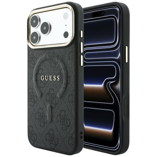 Θήκη MagSafe για Apple iPhone 18 Pro Max / 17 Pro Max, Guess, 4G Embossed Classic, Μαύρη