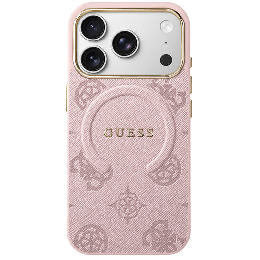 Θήκη MagSafe για Apple iPhone 18 Pro Max / 17 Pro Max, Guess, 4G Εμφανές Δαχτυλίδι Κλασικό Λογότυπο, Ροζ
