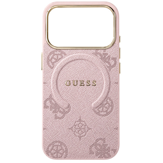 Θήκη MagSafe για Apple iPhone 18 Pro Max / 17 Pro Max, Guess, 4G Εμφανές Δαχτυλίδι Κλασικό Λογότυπο, Ροζ