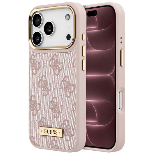Θήκη MagSafe για Apple iPhone 18 Pro Max / 17 Pro Max, Guess, 4G Logo Plate, Ροζ