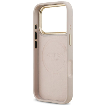 MagSafe Case for Apple iPhone 18 Pro Max / 17 Pro Max, Guess, 4G Logo Plate, Pink