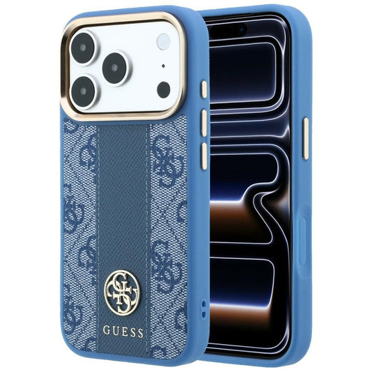 Θήκη MagSafe για Apple iPhone 18 Pro Max / 17 Pro Max, Guess, 4G Stripe Round Classic Logo, Μπλε