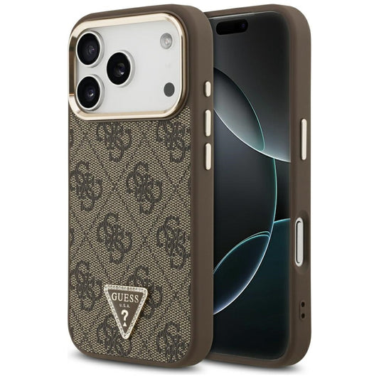 Θήκη MagSafe για Apple iPhone 18 Pro Max / 17 Pro Max, Guess, 4G Triangle Logo, Καφέ