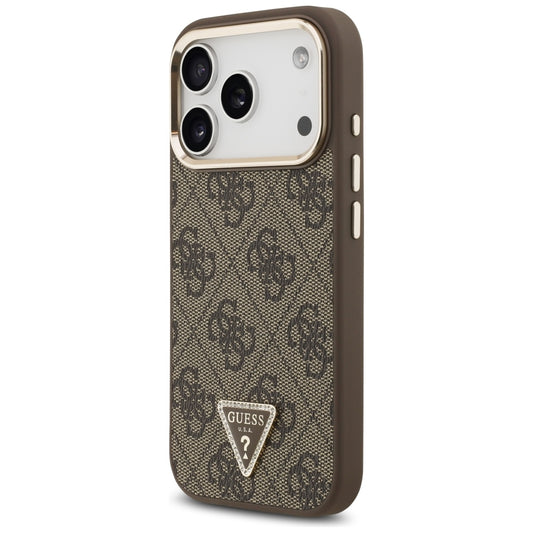 Θήκη MagSafe για Apple iPhone 18 Pro Max / 17 Pro Max, Guess, 4G Triangle Logo, Καφέ