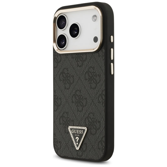 Θήκη MagSafe για Apple iPhone 18 Pro Max / 17 Pro Max, Guess, 4G Triangle Logo, Μαύρη-Χρυσή