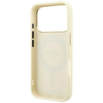 MagSafe Case for Apple iPhone 18 Pro Max / 17 Pro Max, Guess, Grained Ring Stand 360 Classic, Beige