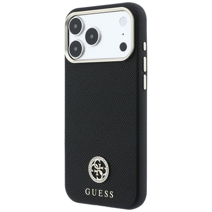 MagSafe Case for Apple iPhone 18 Pro Max / 17 Pro Max, Guess, Grained Round Strass Logo, Black