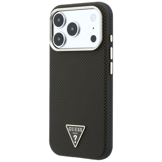 Θήκη MagSafe για Apple iPhone 18 Pro Max / 17 Pro Max, Guess, Λογότυπο Τριγώνου Kevlar, Καφέ